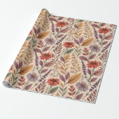 Apothecary Moody Autumn Floral Wrap Cadeaupapier (Uitgerold)