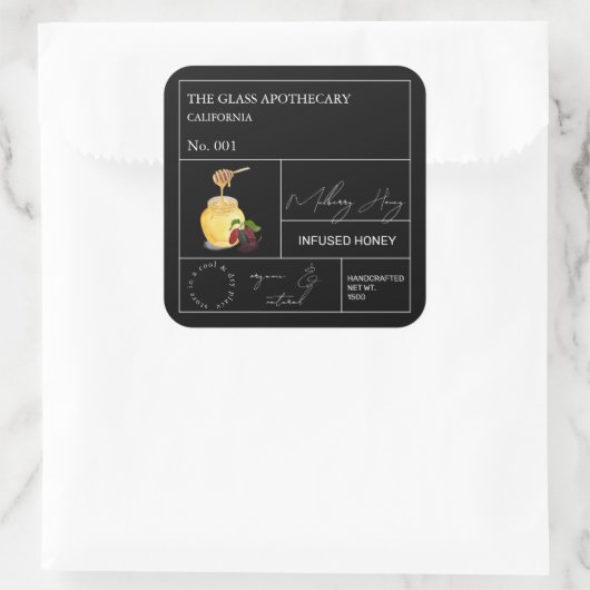 Apothecary Mulberry Infused Honey Label (Tas)