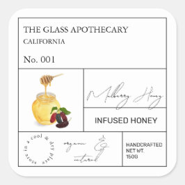Apothecary Mulberry Infused Honey Label