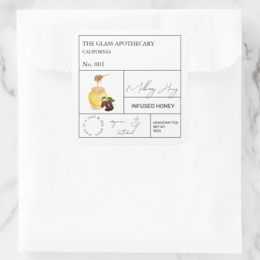 Apothecary Mulberry Infused Honey Label (Tas)