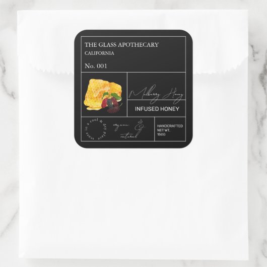 Apothecary Mulberry Infused Honey Label (Tas)