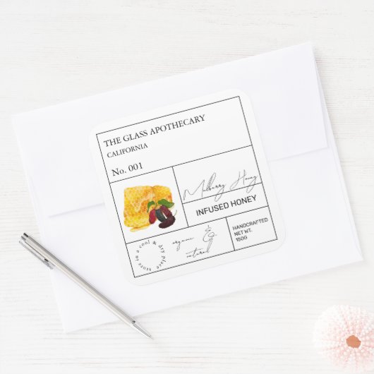 Apothecary Mulberry Infused Honey Label (Envelop)