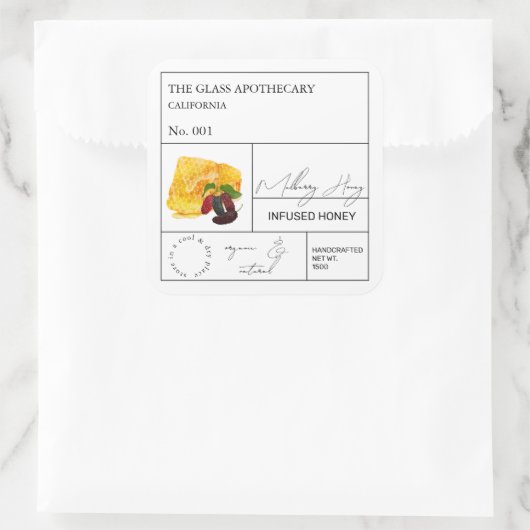 Apothecary Mulberry Infused Honey Label (Tas)