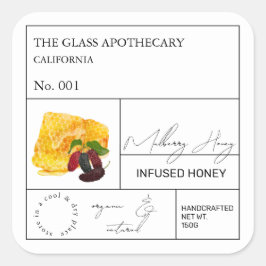 Apothecary Mulberry Infused Honey Label