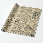 Apothecary Newspapier Ads Cadeaupapier (Uitgerold)