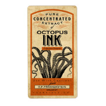 APOTHECARY OCTOPUS INK | HALLOEEN ETIKET
