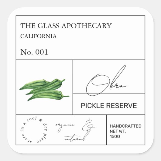 Apothecary Okra Label (Voorkant)