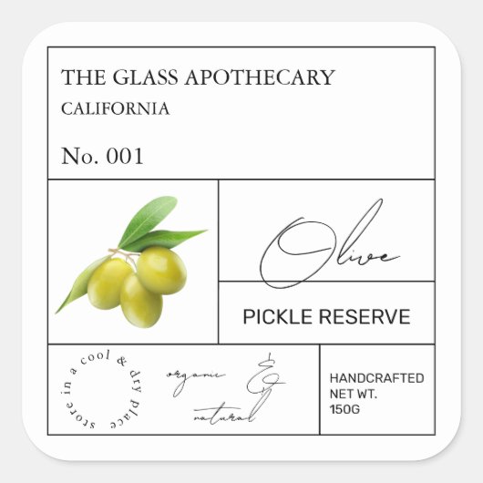 Apothecary Olive Label (Voorkant)