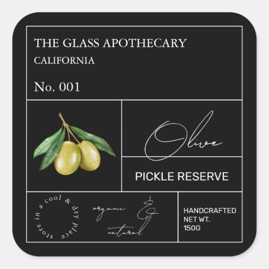 Apothecary Olive Label (Voorkant)