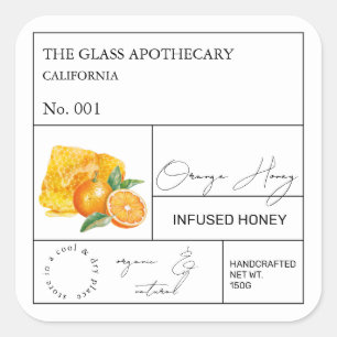 Apothecary Oranje Infused Honey Label