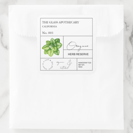 Apothecary oregano label (Tas)