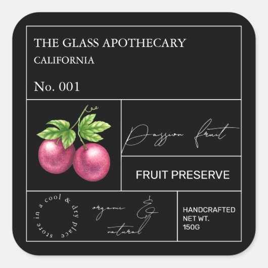 Apothecary Passion Fruit Label (Voorkant)
