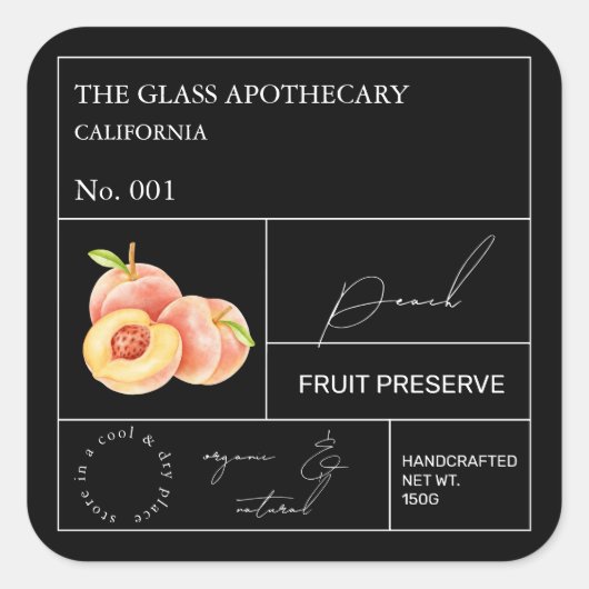 Apothecary Peach Label (Voorkant)