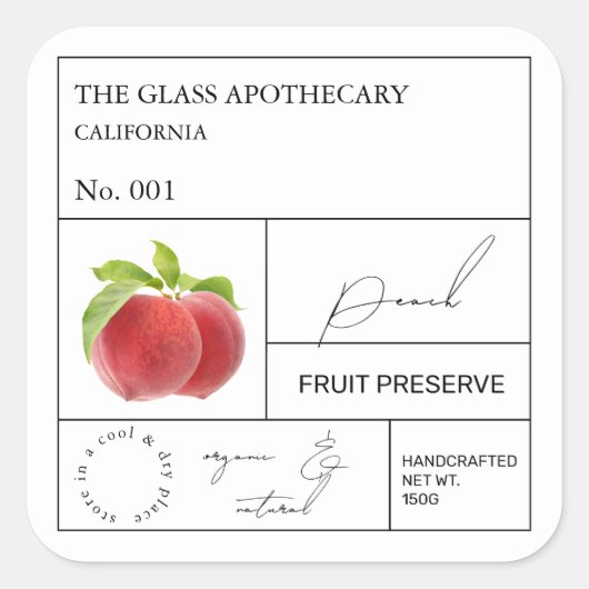 Apothecary Peach Label (Voorkant)