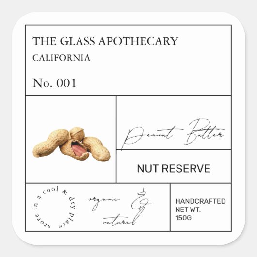 Apothecary Peanut Label (Voorkant)