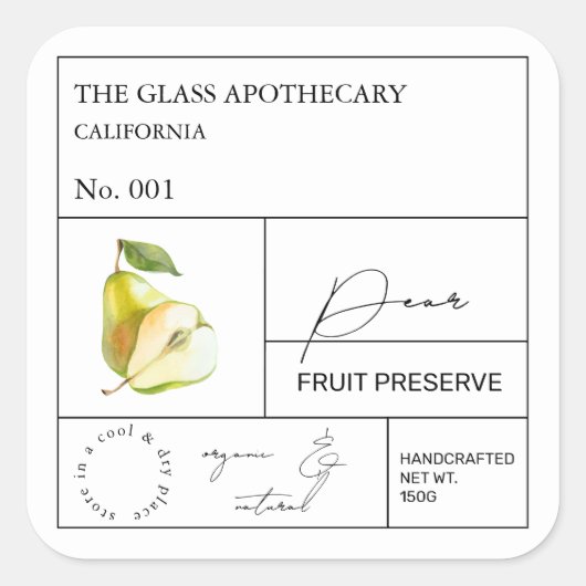 Apothecary Pear Label (Voorkant)