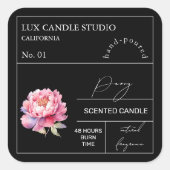 Apothecary Peony geurkaars label (Voorkant)