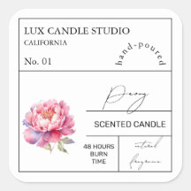 Apothecary Peony geurkaars label