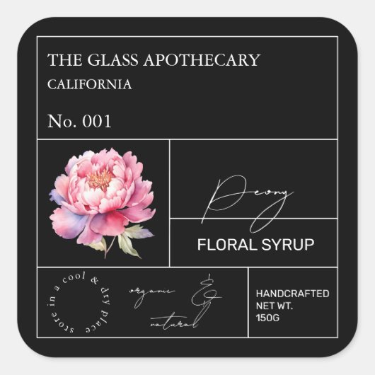 Apothecary Peony Label (Voorkant)