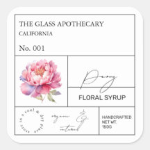 Apothecary Peony Label