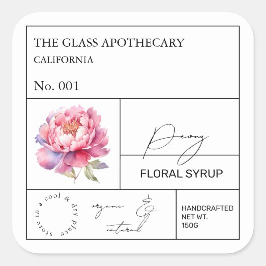 Apothecary Peony Label (Voorkant)