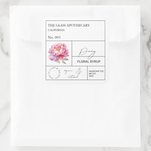 Apothecary Peony Label (Tas)