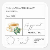 Apothecary Peppermint Herbal Tea Label (Voorkant)