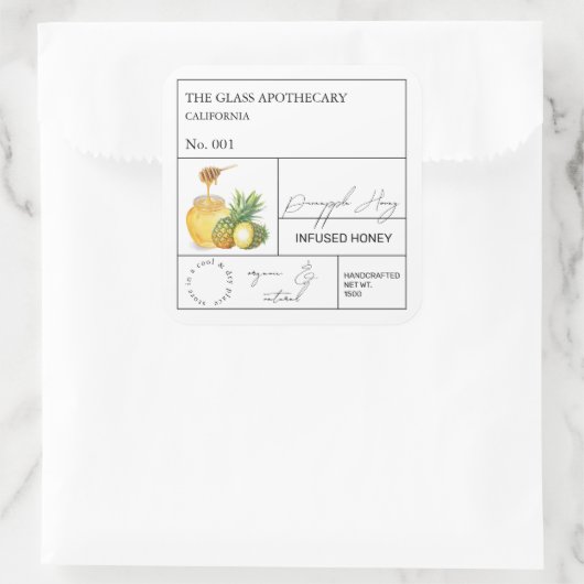 Apothecary Pineapple Infused Honey Label (Tas)