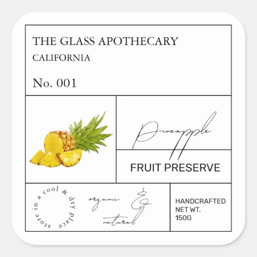 Apothecary Pineapple Label (Voorkant)