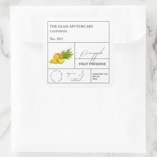 Apothecary Pineapple Label (Tas)