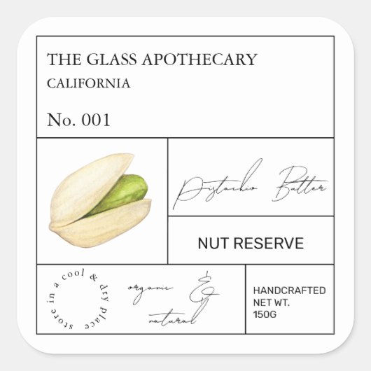 Apothecary Pistachio Label (Voorkant)