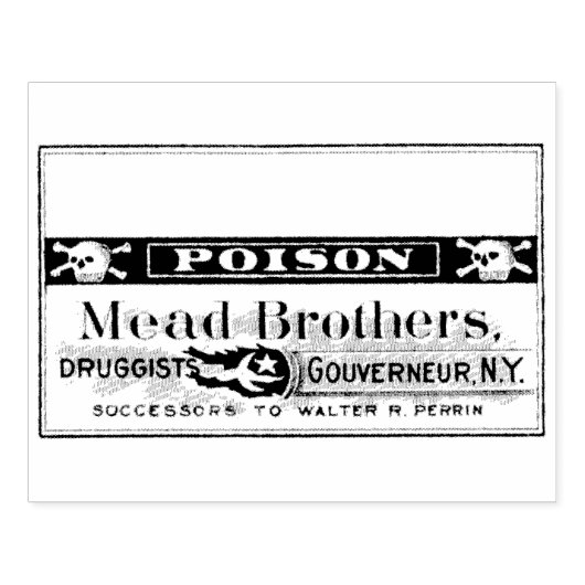 Apothecary Poison Label  Rubber Stempel (Afrduk)