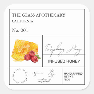 Apothecary Raspberry Infused Honey Label