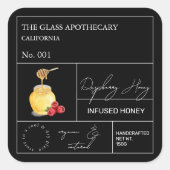 Apothecary Raspberry Infused Honey Label (Voorkant)