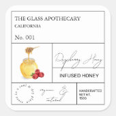 Apothecary Raspberry Infused Honey Label (Voorkant)