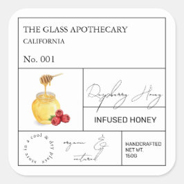 Apothecary Raspberry Infused Honey Label