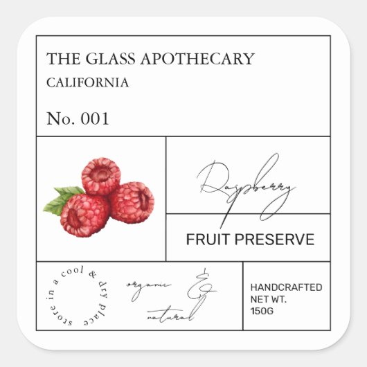 Apothecary Raspberry Label (Voorkant)