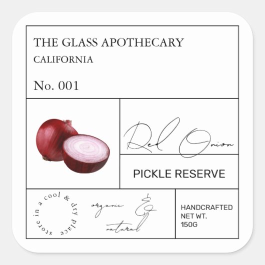 Apothecary Red Onion Label (Voorkant)