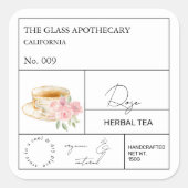 Apothecary Rose Herbal Tea Label (Voorkant)