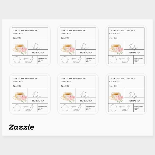 Apothecary Rose Herbal Tea  Label (Vel)