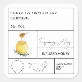Apothecary Rosemary Infused Honey Label (Voorkant)
