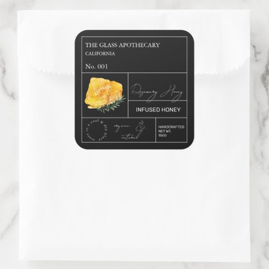 Apothecary Rosemary Infused Honey Label (Tas)