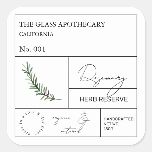 Apothecary Rosemary Label (Voorkant)