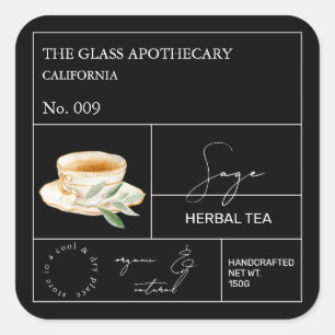 Apothecary Sage Herbal Tea Label