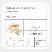 Apothecary Sage Herbal Tea Label (Voorkant)