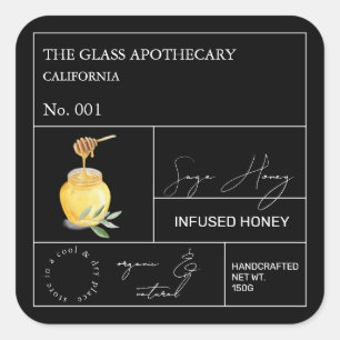 Apothecary Sage Infused Honey Label