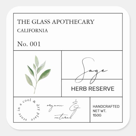 Apothecary Sage Label (Voorkant)