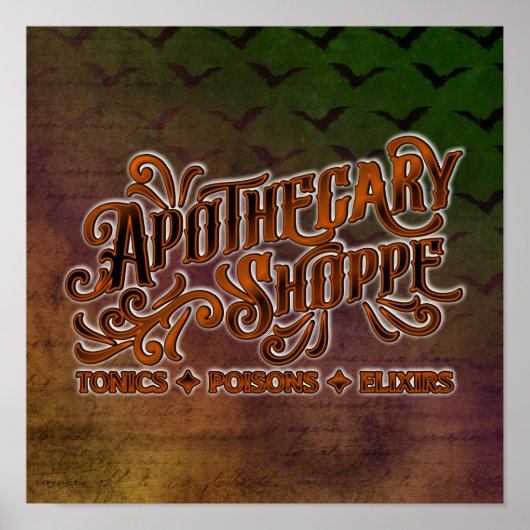Apothecary Shoppe Halloween Gothic Sign Poster (Voorkant)