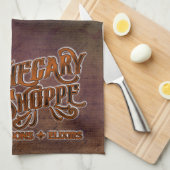 Apothecary Shoppe Halloween Gothic Sign Theedoek (Quarter Fold)