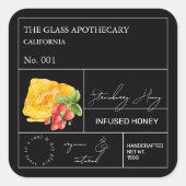 Apothecary Strawberry Infused Honey Label (Voorkant)